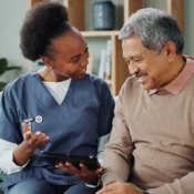 female nurse interacting with patient