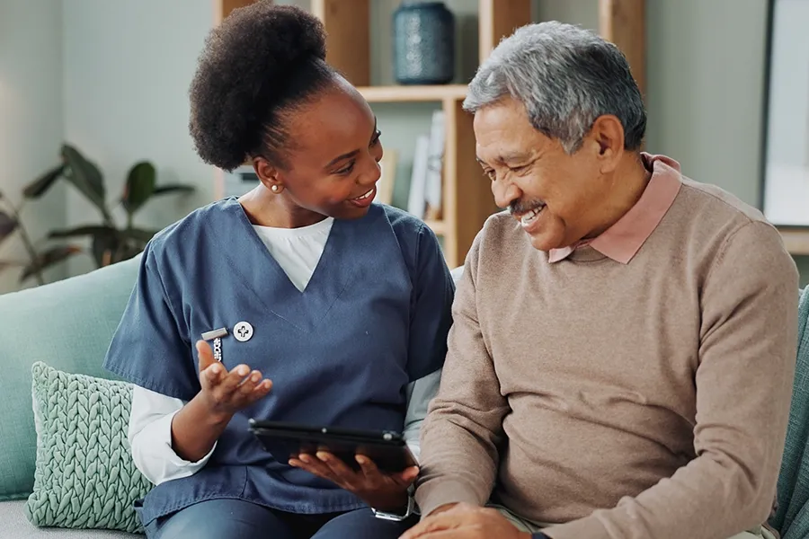 female nurse interacting with patient