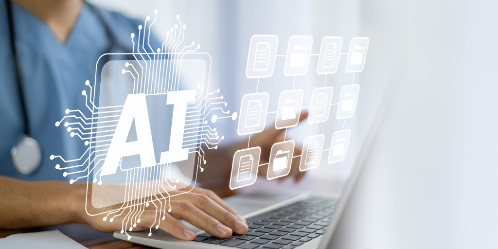 Female-physician-using-AI-on-her-laptop