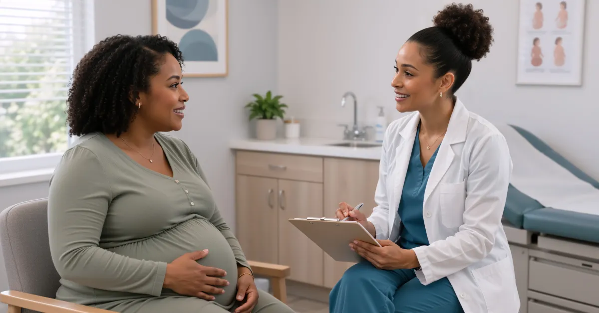 A-doctor-speaks-with-a-pregnant-woman