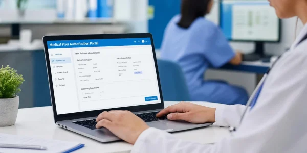 Healthcare-Professional-Using-Medical-Prior-Authorization-Portal