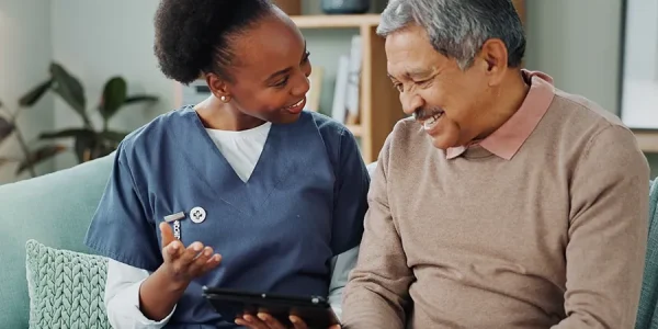 female nurse interacting with patient